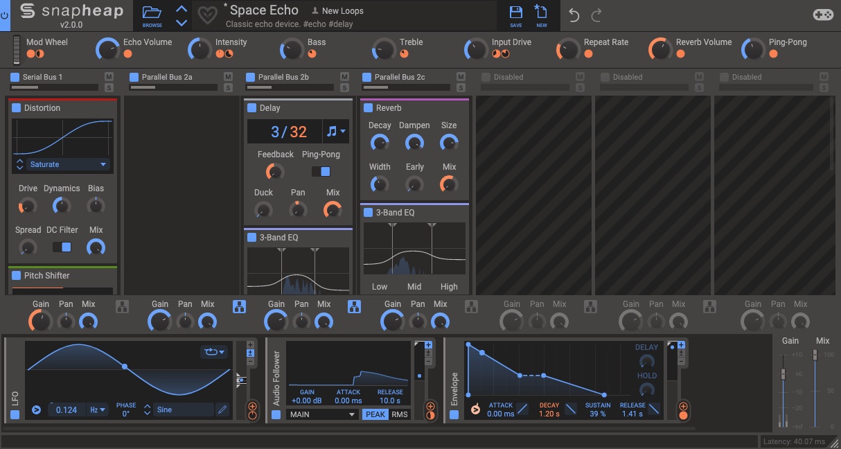 Kilohearts Snap Heap, un entorno de FX modular (que incluye 30 plugins